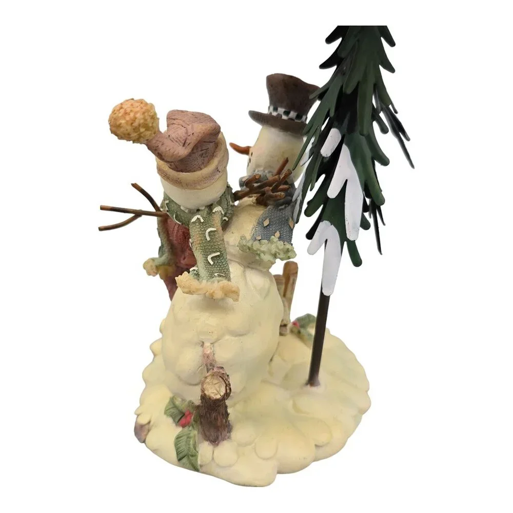 Crazy Mountain Snowman Table Tea Light Candle Holder Christmas Tree Cutout Shade